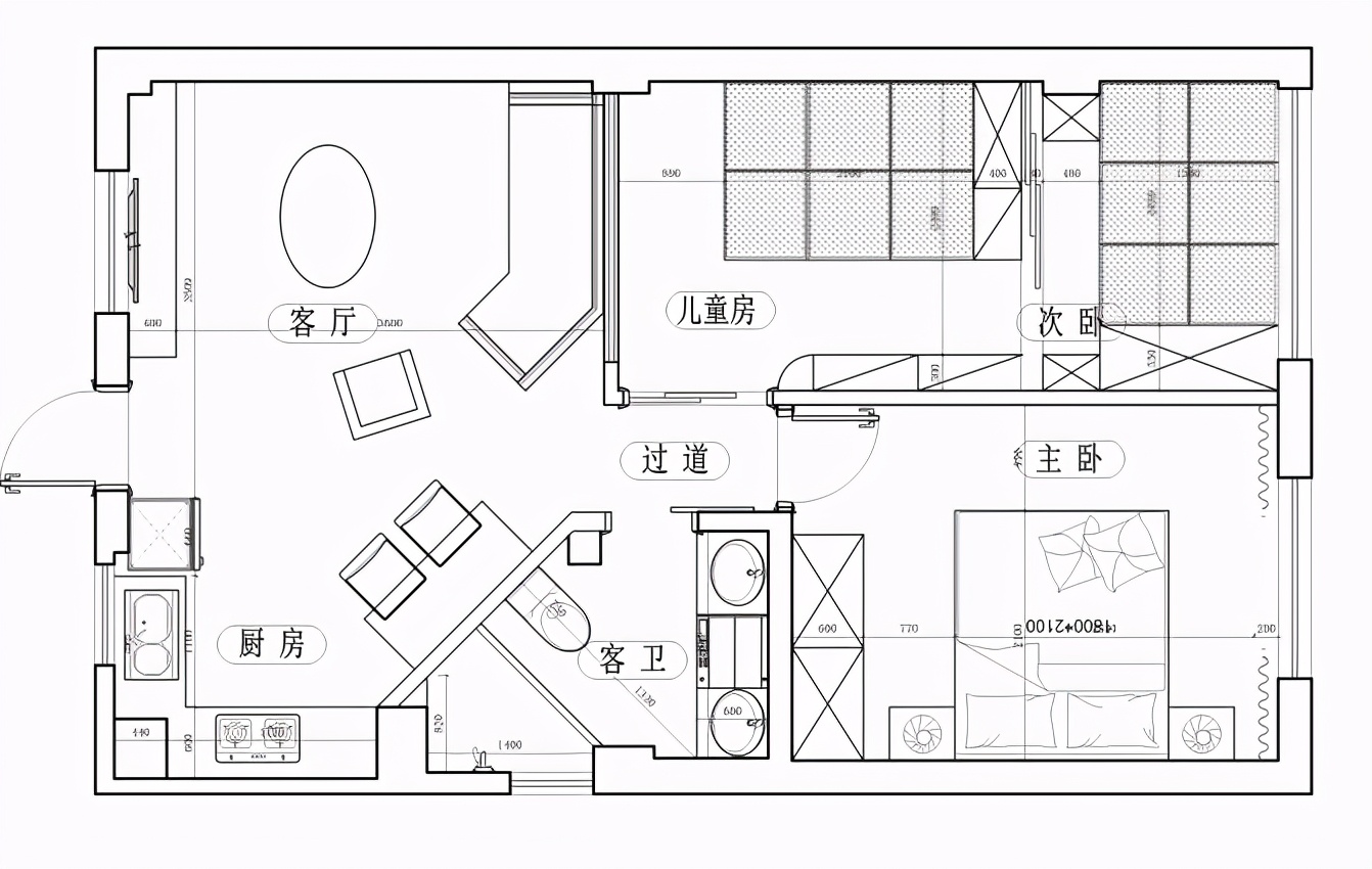 杭州120㎡現(xiàn)代簡約風(fēng)格裝修案例戶型圖